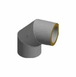 Rauchrohr-Bogen Doppelwandig Ø150 X 90° Mit Tür Schwarz