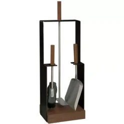 Lienbacher Kaminbesteck Edelstahl Auf Holzsockel -Kaminzauber Geschäft 21 02 959 2 jpg