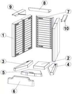 Ersatzteil - Feuerraumauskleidung Komplett Zu Kamineinsatz 45x51 K/K 2.0 Flach Klapptür