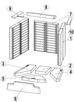 Ersatzteil - Feuerraumauskleidung Komplett Zu Kamineinsatz 55x51 K/K 2.0 Flach Klapptür