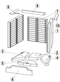 Ersatzteil - Feuerraumauskleidung Komplett Zu Kamineinsatz 65x45 K/K2.0 Flach Klapptür