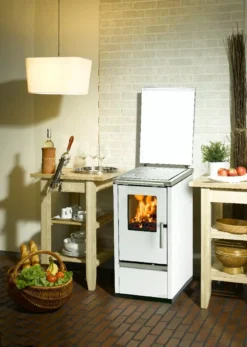 Wamsler Holzherd W1-40 Weiß, Beistellherd -Kaminzauber Geschäft ambiente w1 40 weiss jpg