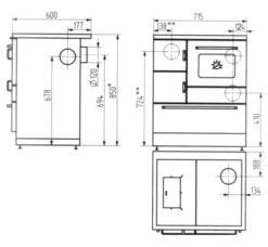 Wamsler Holzherd K 128 Maron -Kaminzauber Geschäft k128 1 png