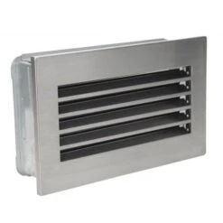 CB-tec Kaltluftgitter Kamin Ofen Luftgitter 35 X 23 Cm Schwarz, Blende Edelstahl Matt Modern, Kg3523mesm