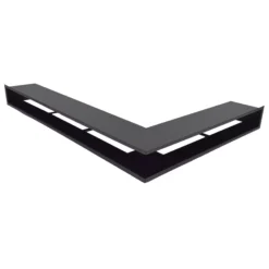 CB-tec Eckluftleiste Kamin Ofen Eck-Luftleiste 44 X 82 Cm Kurzer Schenkel Links Schwarz, Lle4482ls