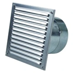 CB-tec Außenluftgitter 2.0 Kamin Ofen Außengitter 23 X 23 Cm Mit Anschlussstutzen 100 Mm Algr100