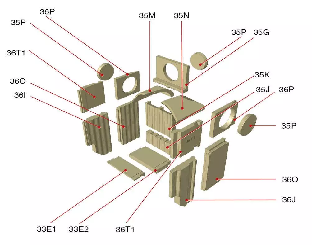 Ersatzteil - Schamottesatz Für Olsberg Heizeinsatz Profi W7 KW 5 Ersatzteil - Schamottesatz Für Olsberg Heizeinsatz Profi W7 KW – Bild 3