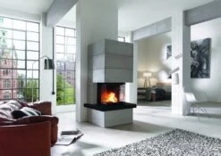 Kaminbausatz Speicher-Kamin Camina S15 Mit Naturstein-Feuertisch -Kaminzauber Geschäft s15 ekkou55 45 51h speicherbeton naturstein feuertisch nero