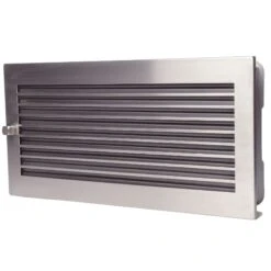 CB-tec Warmluftgitter Kamin Ofen Luftgitter 23 X 23 Cm Schwarz, Verstellbar, Blende Edelstahl Matt Modern, Wg2323mesm